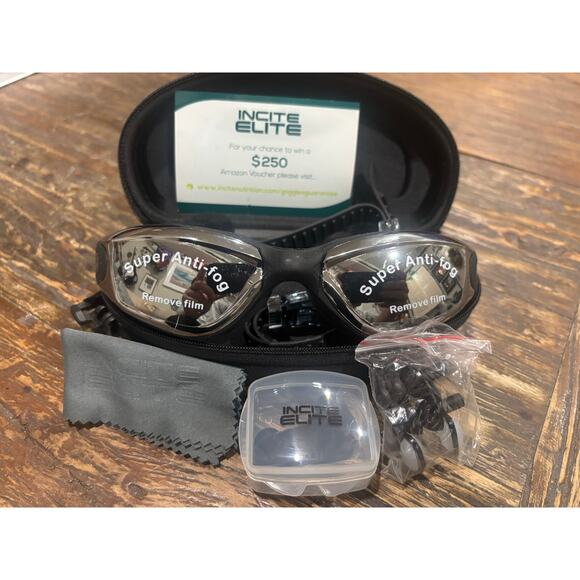 Incite Elite, Olympic-Quality, Anti-Fog Mirrored Swim Goggles w/ UV Protection - Picture 6 of 8